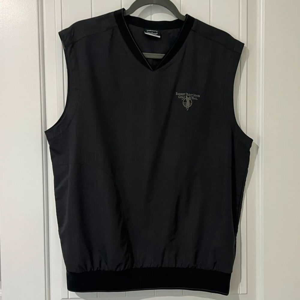 Nike Golf Robert Trent Jones Trail Vest M Black V-Neck Wind Pullover